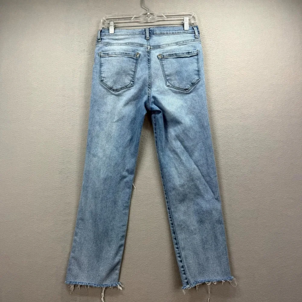 Kensie Jeans Women 8/29 Blue Pants Distress Vintage Luxe The Ella High Rise Slim